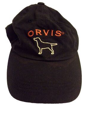 Orvis Baseball Cap Hunting Dog Patch Navy Blue White Logo Adjustable OS